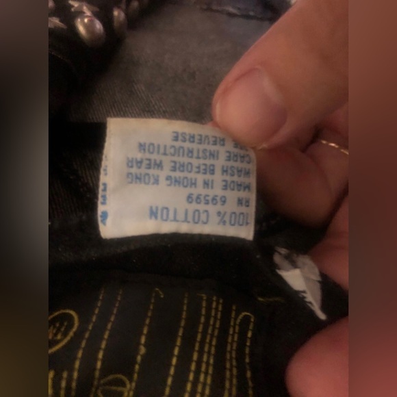 Denim studded cropped Rockers jacket RARE size medium - Picture 9 of 9